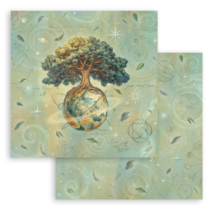 Scrapbooking Double face sheet - A new Beginning The World Tree