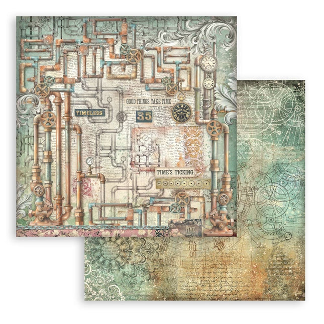 Printed Double Face scrapbooking sheet for Art and Craft - Gardens of Time tubes