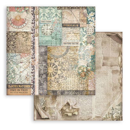 Printed Double Face scrapbooking sheet for Art and Craft - Gardens of Time mixed patterns