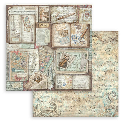 Printed Double Face scrapbooking sheet for Art and Craft - Symphony books