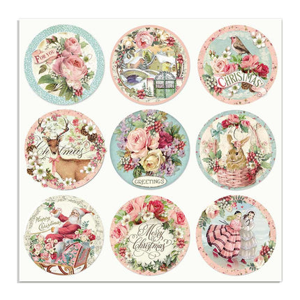 Dubbelzijdig Papier Pink Christmas rounds