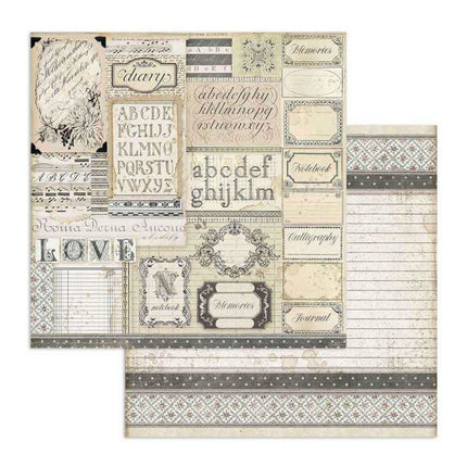 Dubbelzijdig Scrapbook Papier paper Patchwork of labels