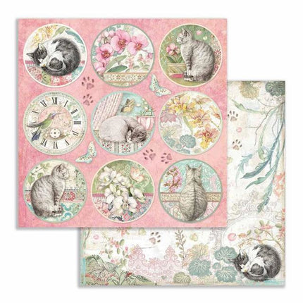 Dubbelzijdig Scrapbook Papier Orchid rounds