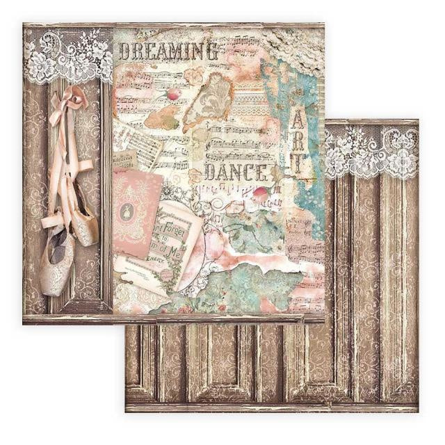 Dubbelzijdig Scrapbook Papier - Passion ballet shoes