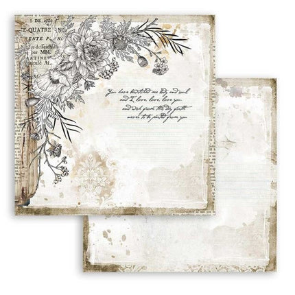 Dubbelzijdig Scrapbook Papier - Romantic Journal corner with flower