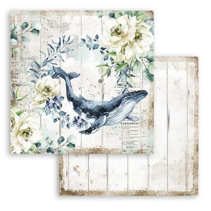 Dubbelzijdig Scrapbook Papier - Romantic Sea Dream whale
