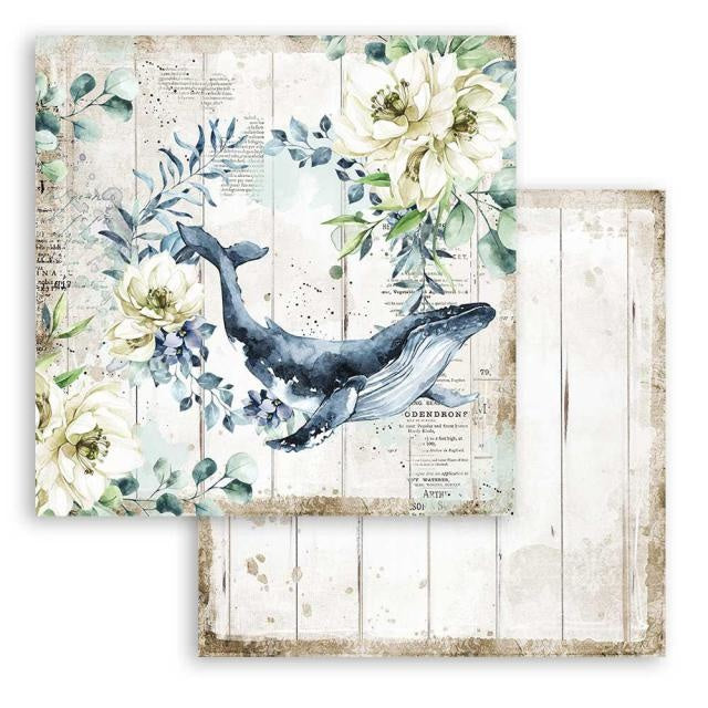 Dubbelzijdig Scrapbook Papier - Romantic Sea Dream whale