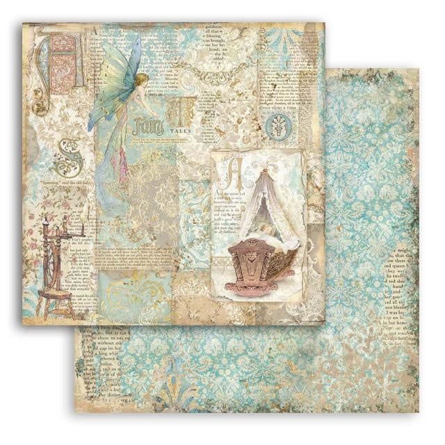 Dubbelzijdig Scrapbook Papier - Sleeping Beauty cradle