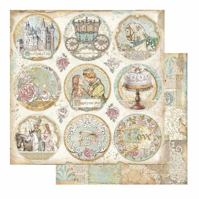 Dubbelzijdig Scrapbook Papier - Sleeping Beauty rounds