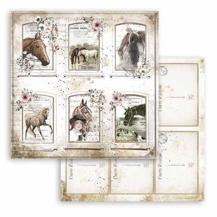 Dubbelzijdig Scrapbook Papier -Romantic Horses cards