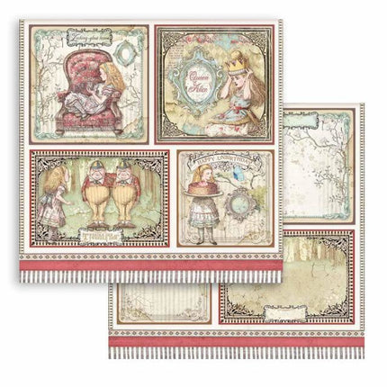 Dubbelzijdig Scrapbook Papier - Alice cards