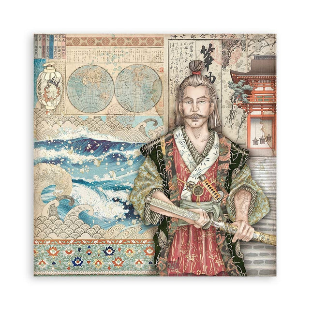 Dubbelzijdig Scrapbook Papier - Sir Vagabond in Japan samurai
