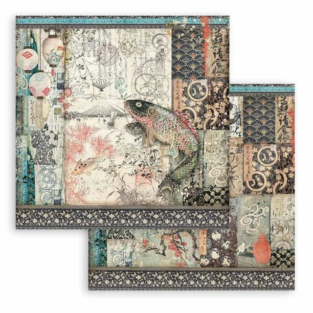 Dubbelzijdig Scrapbook Papier - Sir Vagabond in Japan mechanical fish