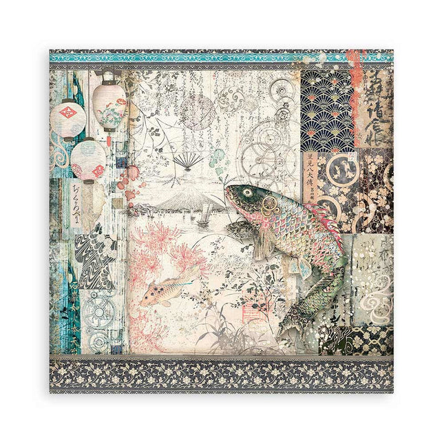 Dubbelzijdig Scrapbook Papier - Sir Vagabond in Japan mechanical fish