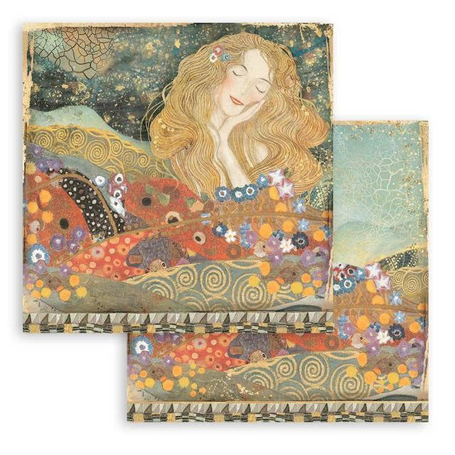 Dubbelzijdig Scrapbook Papier - Klimt from the Beethoven Frieze