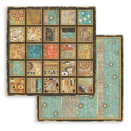 Dubbelzijdig Scrapbook Papier - Klimt square textures