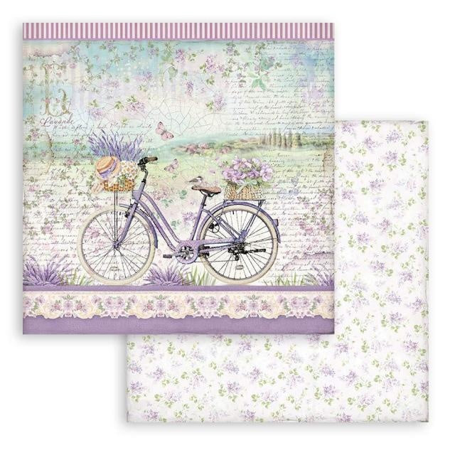 Dubbelzijdig Scrapbook Papier - Provence bicycle