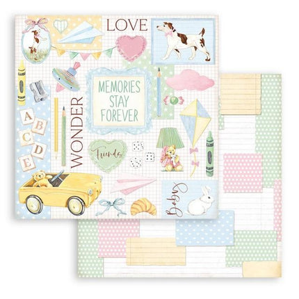 Dubbelzijdig Scrapbook Papier - DayDream yellow car