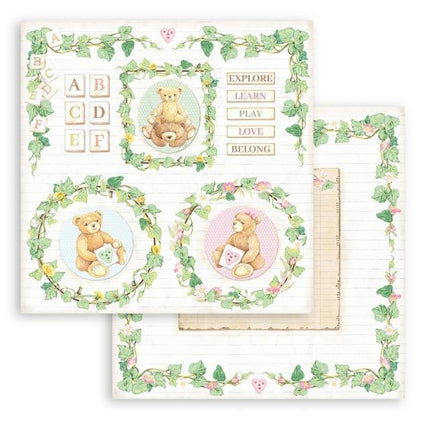 Dubbelzijdig Scrapbook Papier - DayDream bear and garlands