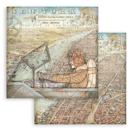 Dubbelzijdig Scrapbook Papier - Sir Vagabond Aviator New York