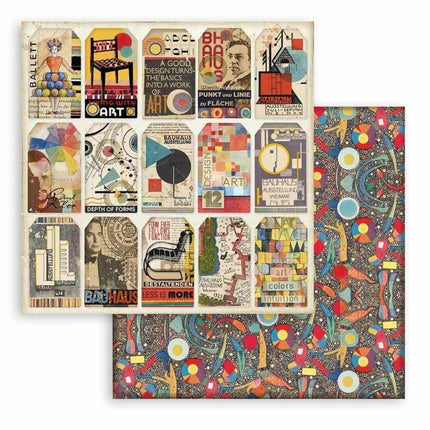 Dubbelzijdig Scrapbook Papier - Bauhaus tags