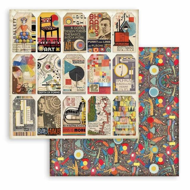 Dubbelzijdig Scrapbook Papier - Bauhaus tags