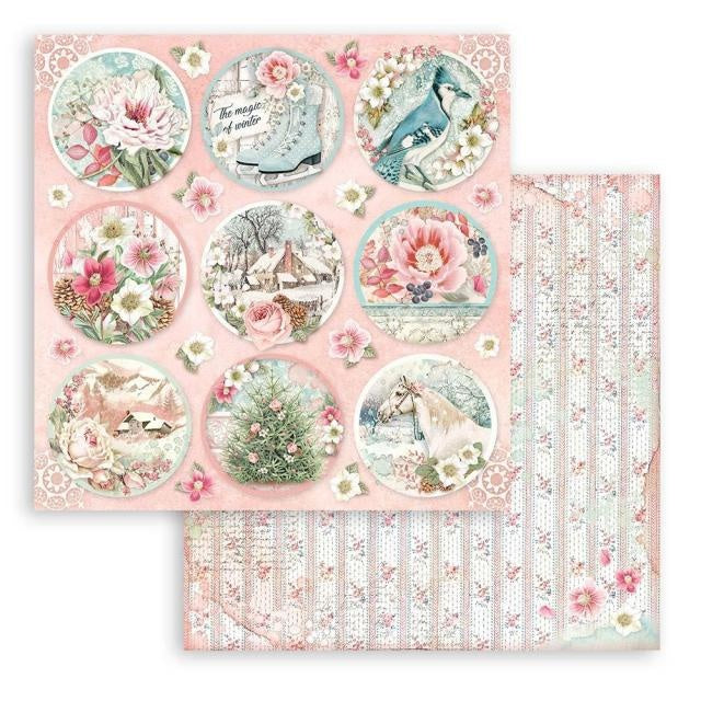 Dubbelzijdig Scrapbook Papier - Sweet winter rounds