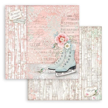 Dubbelzijdig Scrapbook Papier - Sweet winter ice skate