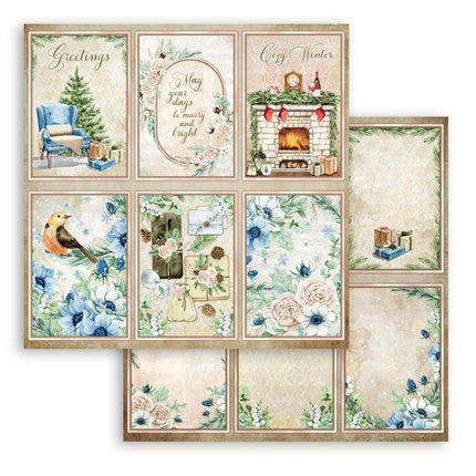 Dubbelzijdig Scrapbook Papier - Romantic Cozy winter cards