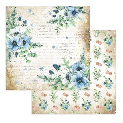Dubbelzijdig Scrapbook Papier - Romantic Cozy winter flowers