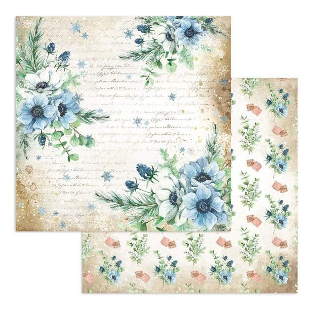 Dubbelzijdig Scrapbook Papier - Romantic Cozy winter flowers