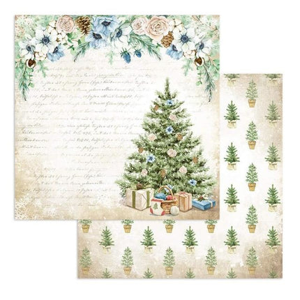 Dubbelzijdig Scrapbook Papier - Romantic Cozy winter Christmas tree