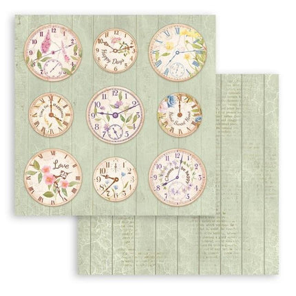 Dubbelzijdig Scrapbook Papier - Create Happiness Welcome Home clocks