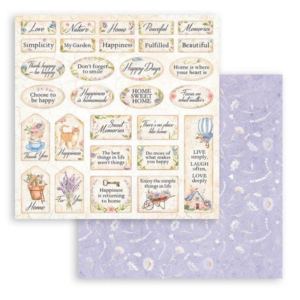 Dubbelzijdig Scrapbook Papier - Create Happiness Welcome Home labels