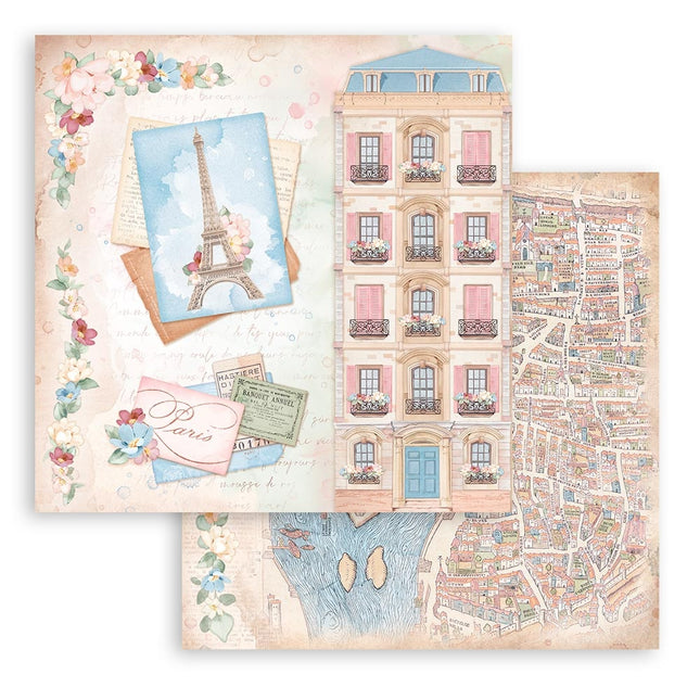 Dubbelzijdig Scrapbook Papier - Create Happiness Oh lá lá Tour Eiffel