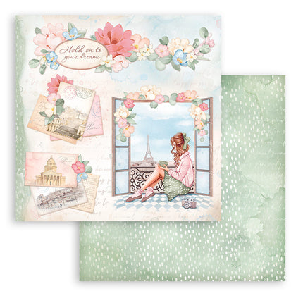 Dubbelzijdig Scrapbook Papier - Create Happiness Oh lá lá window