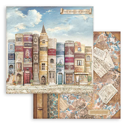 Dubbelzijdig Scrapbook Papier - Vintage Library The World of the book