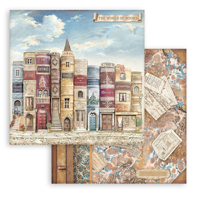 Dubbelzijdig Scrapbook Papier - Vintage Library The World of the book