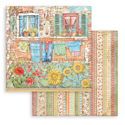 Dubbelzijdig Scrapbook Papier - Sunflower Art windows