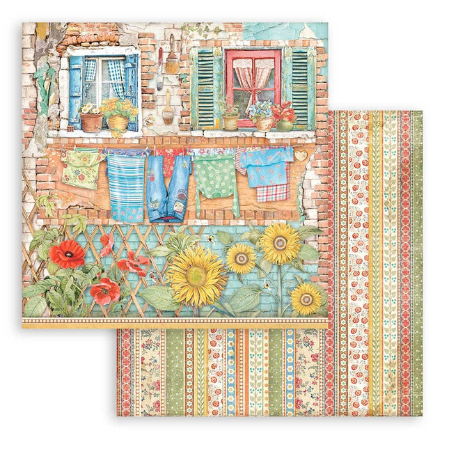 Dubbelzijdig Scrapbook Papier - Sunflower Art windows