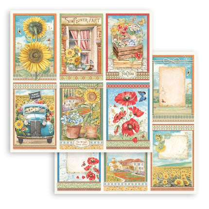 Dubbelzijdig Scrapbook Papier - Sunflower Art 6 cards
