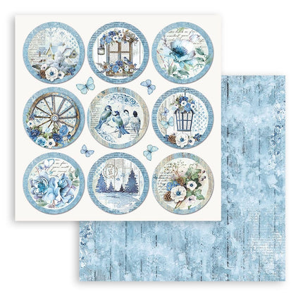 Dubbelzijdig Scrapbook Papier - Blue Land rounds
