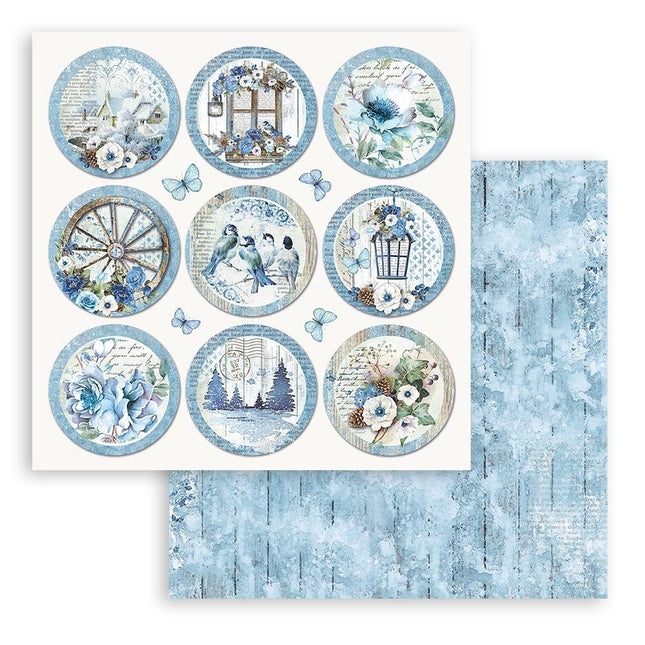 Dubbelzijdig Scrapbook Papier - Blue Land rounds