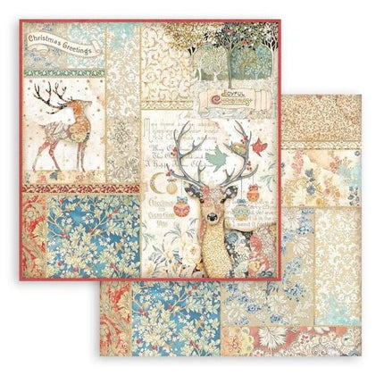Dubbelzijdig Scrapbook Papier - Christmas Greetings deer