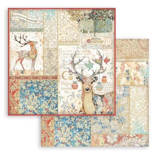 Dubbelzijdig Scrapbook Papier - Christmas Greetings deer