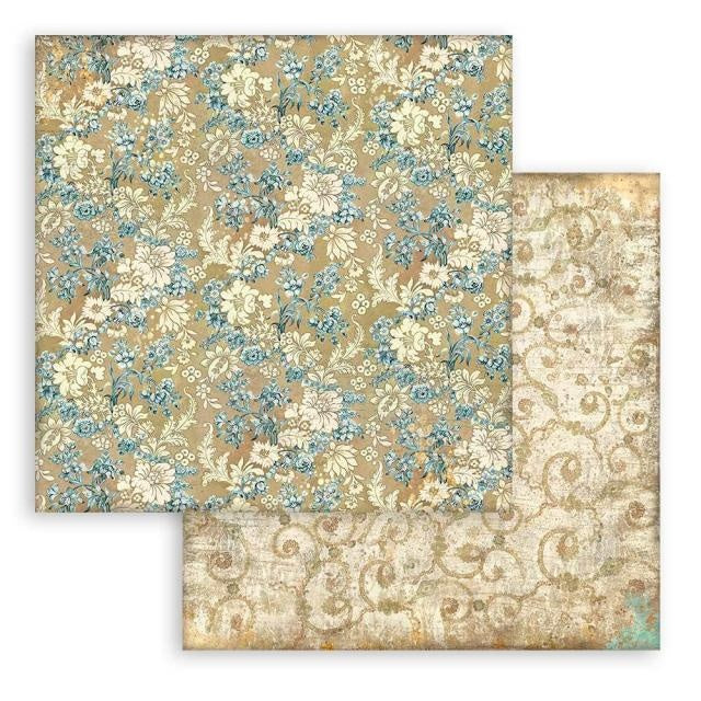 Dubbelzijdig Scrapbook Papier - Christmas Greetings blue texture