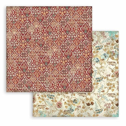 Dubbelzijdig Scrapbook Papier - Christmas Greetings red texture