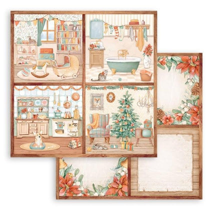 Dubbelzijdig Scrapbook Papier - All Around Christmas 4 cards