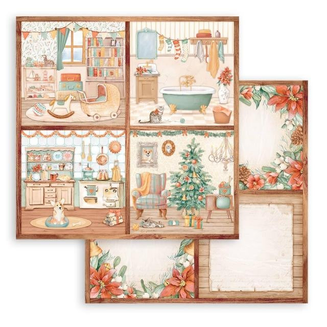 Dubbelzijdig Scrapbook Papier - All Around Christmas 4 cards
