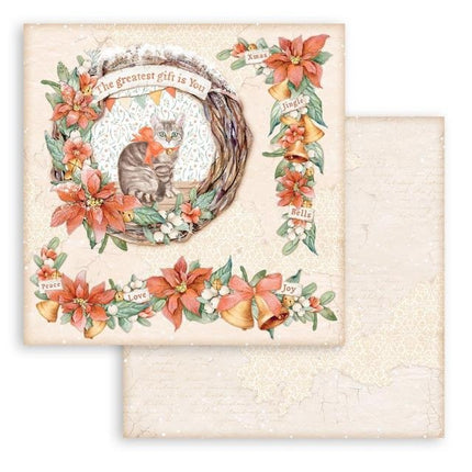Dubbelzijdig Scrapbook Papier - All Around Christmas garland